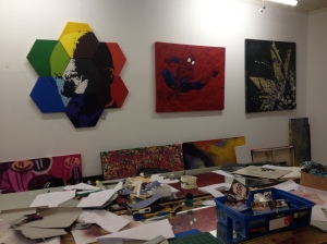 Werkplaats en schilderijen van Egbert 